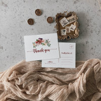 Rustic Summer Floral Calligraphy Thank You 