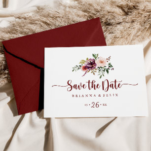 Rustic Summer Floral Horizontal Save the Date   Postcard