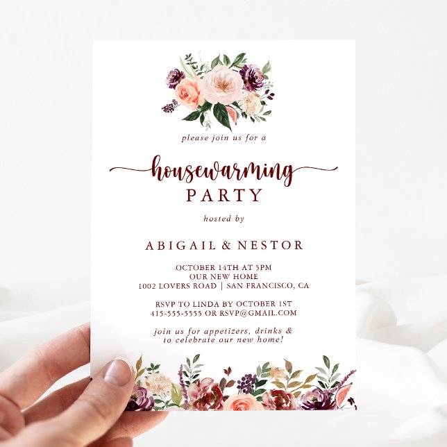 Rustic Summer Floral Housewarming Party   Invitation (Creator Uploaded)
