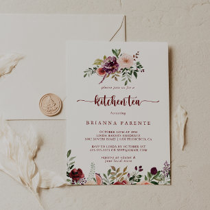 Rustic Summer Floral Kitchen Tea Bridal Shower   Invitation