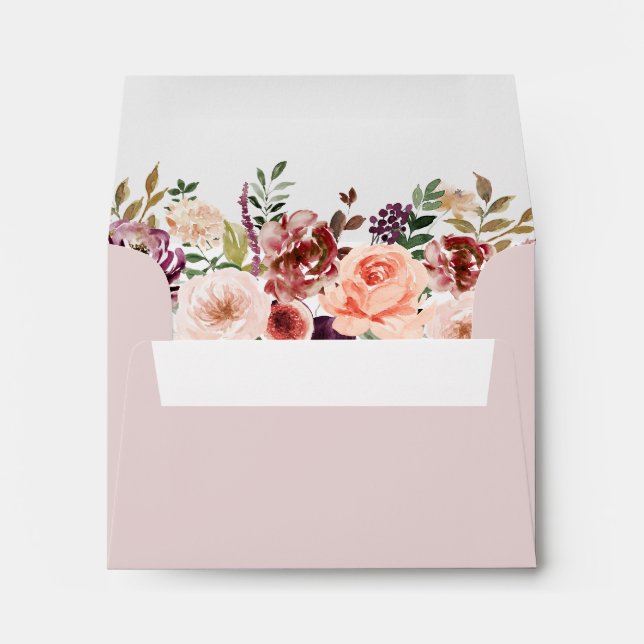 Rustic Summer Floral Self-Addressed RSVP  Envelope (Back (Bottom))