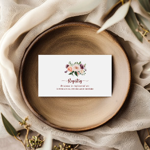 Rustic Summer Floral Wedding Gift Registry Enclosure Card