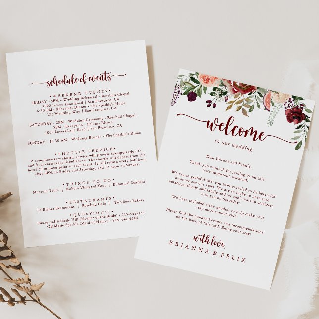 Rustic Summer Floral Wedding Welcome Letter (Creator Uploaded)