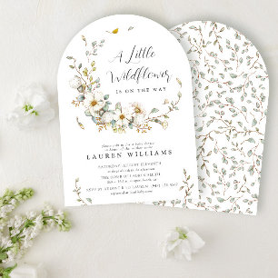 Rustic Summer Little Wildflower Girl Baby Shower I Invitation