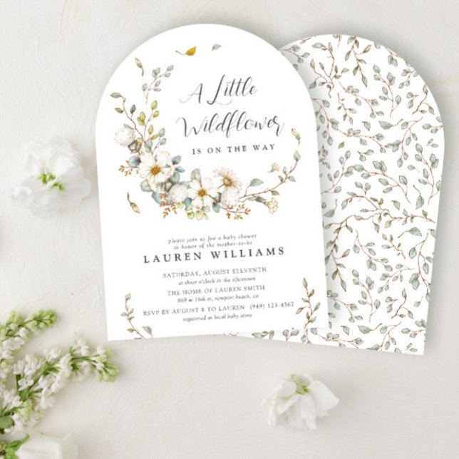 Rustic Summer Little Wildflower Girl Baby Shower I Invitation (Creator Uploaded)