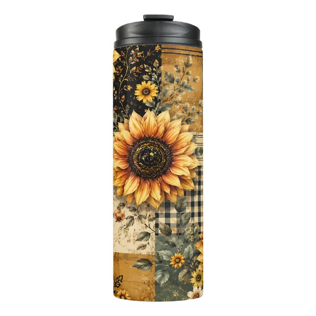 Rustic Summer Plaid Thermal Tumbler (Front)