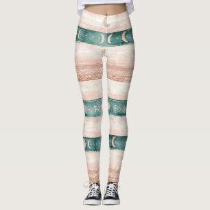 Rustic Sun Moon Pattern for Spiritual Living Leggings