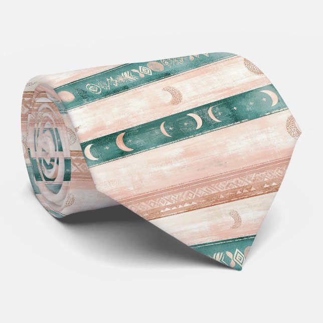 Rustic Sun Moon Pattern for Spiritual Living Tie (Rolled)
