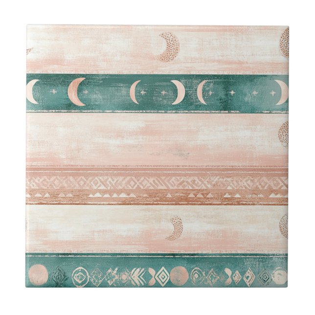 Rustic Sun Moon Pattern for Spiritual Living Tile (Front)