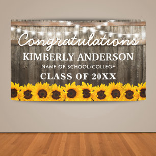 Rustic Sunflower 2025 Graduation Banner
