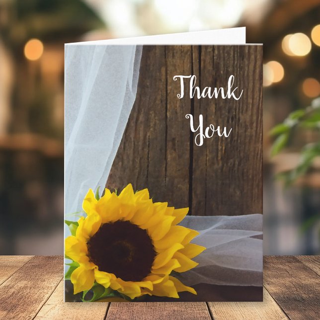 Rustic Sunflower and Barn Wood Wedding Thank You (Creator Uploaded)
