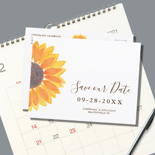 Rustic Sunflower Announcement Postcard