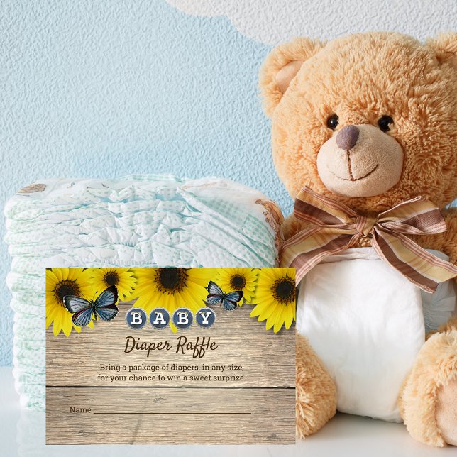 Rustic Sunflower Baby Shower Diaper Raffle Enclosure Card (Creator Uploaded)