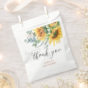 Rustic Sunflower Baby Shower Thank You Favour Bags