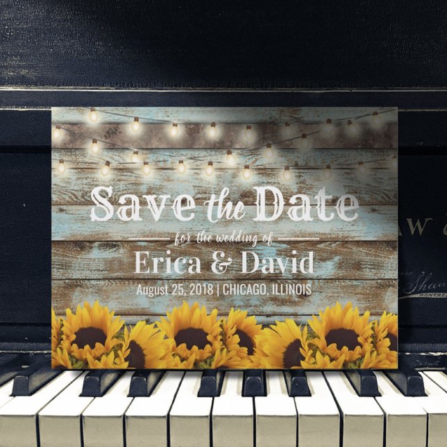 Rustic Sunflower Barn Wedding Save the Date Announcement Postcard (Creator Uploaded)