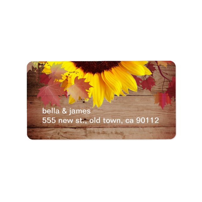 Rustic Sunflower Barn Wood Return Address Labels (Front)
