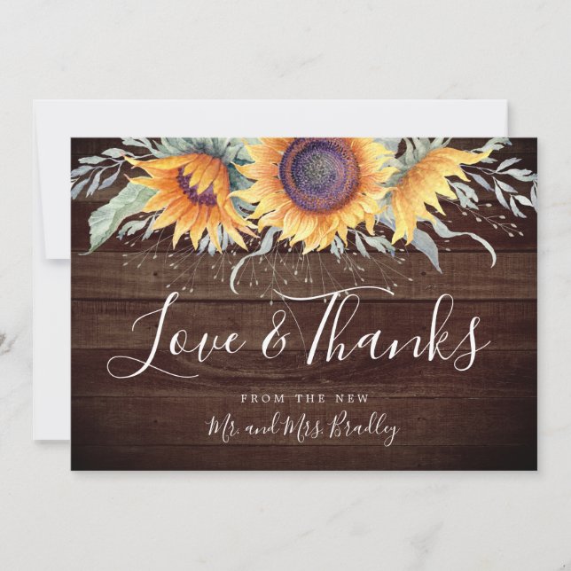 Rustic Sunflower Bloom | Thank You (Front)