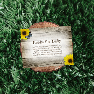 Rustic Sunflower Books For Baby Shower Invitation