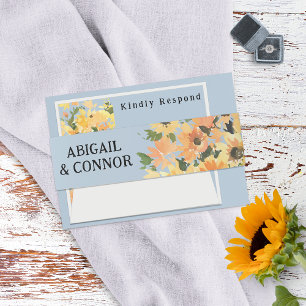 Rustic Sunflower Bouquet Watercolor Invitation Belly Band