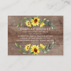 Rustic Sunflower Bridal Shower Display Shower Enclosure Card