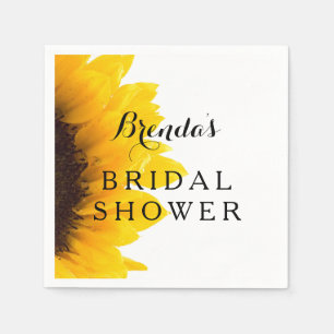 Rustic Sunflower Bridal Shower Paper Napkins