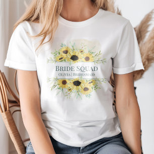 Rustic Sunflower Bridal Squad T-Shirt