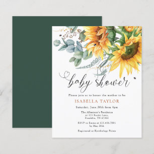 Rustic Sunflower Budget Baby Shower Invitation