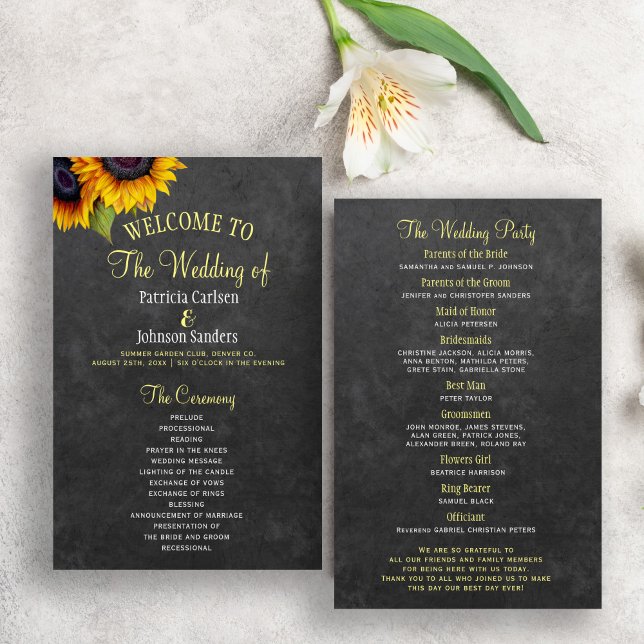 Rustic sunflower BUDGET wedding program (Creator Uploaded)