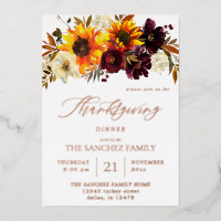 Rustic Sunflower & Burgundy Floral Thanksgiving