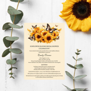Rustic Sunflower Butterfly Bridal Shower Invitation