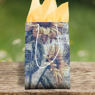 Rustic Sunflower Butterfly Ephemeral Medium Gift Bag