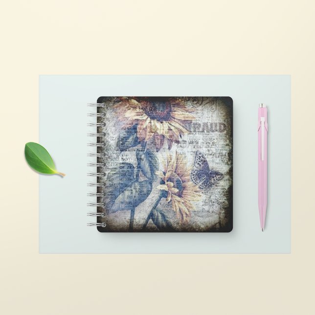 Rustic Sunflower Butterfly Ephemeral Recipe Notebook (Creator Uploaded)