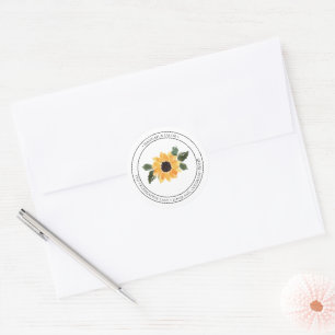 Rustic Sunflower Circle Return Address Label