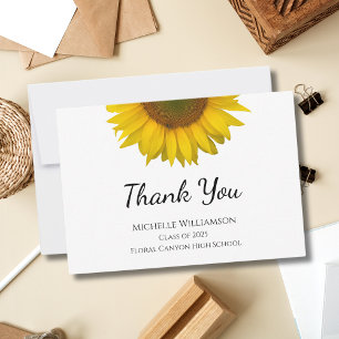 Rustic Sunflower Class of 2025 Graduation Thank You Card