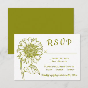 Rustic Sunflower Country Floral RSVP Invitation
