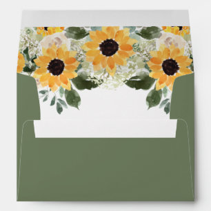 Rustic Sunflower Country Wedding Envelope