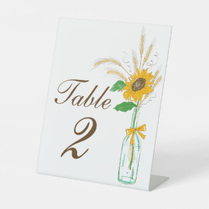 Rustic Sunflower Country Yellow Floral Wedding Pedestal Sign