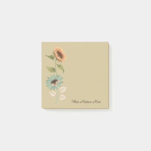 Rustic Sunflower Custom Sticky Post-it Notes