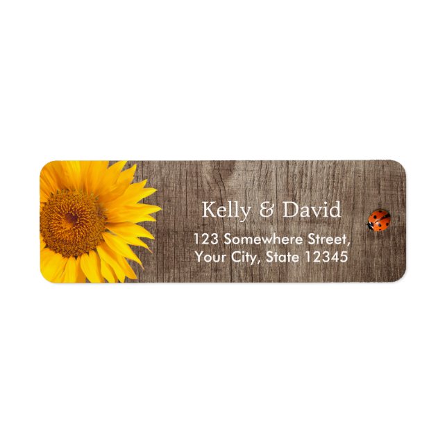 Rustic Sunflower Cute Ladybug Barn Wood Wedding (Front)
