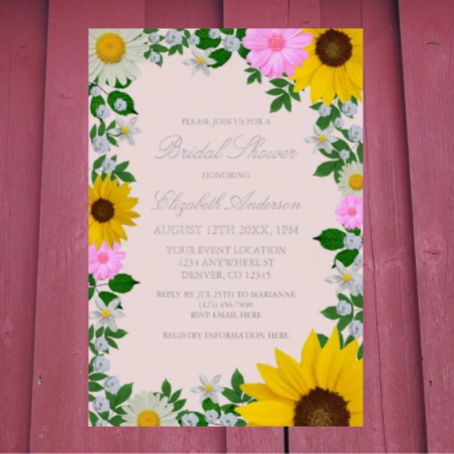 Rustic Sunflower Daisy Floral Bridal Shower (Creator Uploaded)