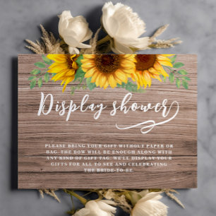 Rustic Sunflower Display Shower Bridal Shower  Enclosure Card