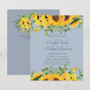 Rustic Sunflower Dusty Blue Themed Wedding 