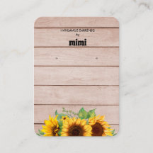 Rustic Sunflower Earrings Display Business Card