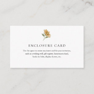 Rustic Sunflower Enclosure Card
