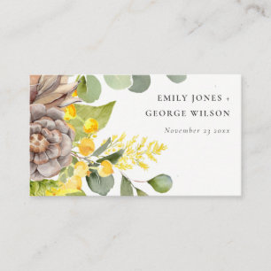 RUSTIC SUNFLOWER EUCALYPTUS FLORA WEDDING WEBSITE BUSINESS CARD