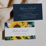 Rustic Sunflower Eucalyptus | Navy Business Card<br><div class="desc">This rustic sunflower eucalyptus navy business card is perfect for a small business owner,  consultant,  stylist and more! The bohemian floral design features yellow sunflowers,  blush pink flowers and hunter green eucalyptus greenery in watercolor with an elegant modern boho feel.</div>