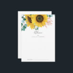 Rustic Sunflower Eucalyptus Wedding Advice Card<br><div class="desc">This rustic sunflower eucalyptus wedding advice card is perfect for a country wedding and can be used for any event. The bohemian floral design features yellow sunflowers, blush pink flowers and hunter green eucalyptus greenery in watercolor with an elegant modern boho feel. These advice cards can be used as a...</div>