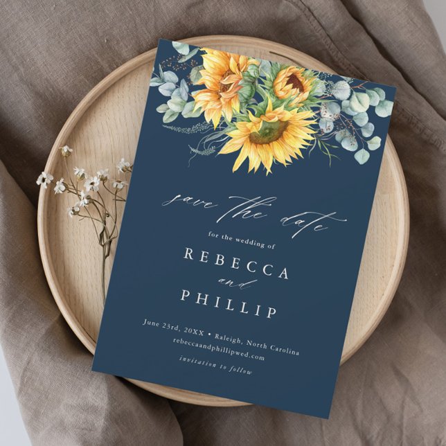 Rustic Sunflower Eucalyptus Wedding Save The Date (Creator Uploaded)
