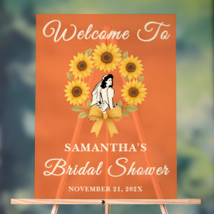 Rustic Sunflower Fall Bridal Shower Welcome Acrylic Sign