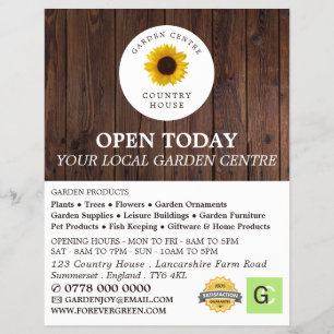 Rustic Sunflower, Garden Centre, Horticulturist Flyer